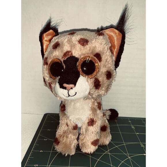 TY Beanie Boos 6" BUCKWHEAT the LYNX Glitter Eyes Tufted Ears So Cute Spots - Picture 1 of 13